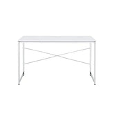 Tennos White & Chrome Finish Writing Desk Model 93190 By ACME Furniture